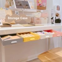 Plastic Drawer Hidden Storage Box Organizer Under-desk Drawer Adhesive Storage Case Student Office Stationery desk organizers