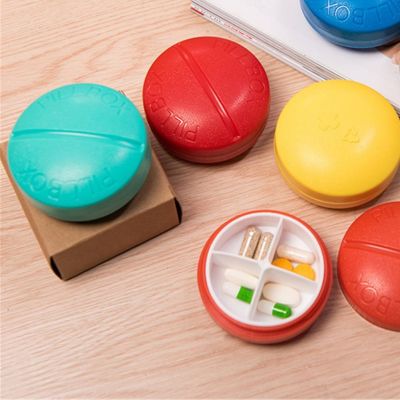 【CW】 4 Compartment Pill Organizer Tablet Medicine Storage Dispenser Splitters Holder