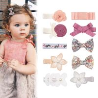 【YF】 1 Pcs Baby Girl Infant Hair Accessory Clothes Hairpin Newborn Headwrap Toddler Floral Clips Cute Bowknot Headwear Fashion Rose