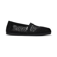 TOMS รองเท้าลำลองผู้หญิง สลิปออน รุ่น Alpargata Black Moroccan Crochet (C) รองเท้าลิขสิทธิ์แท้