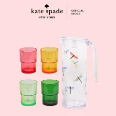 kate spade new york Acrylic Stemless Wine Glass Set, Dragonfly Flight