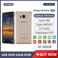 【4G】Samsung galaxy S8 active G892 Octa-core 5.8 นิ้วสมาร์ทโฟน 4GB RAM 64GB ROM Snapdragon 835 12MP กล้อง super AMOLED 4000mAh Nano SIM เดียว android โทรศัพท์มือถือลายนิ้วมือ