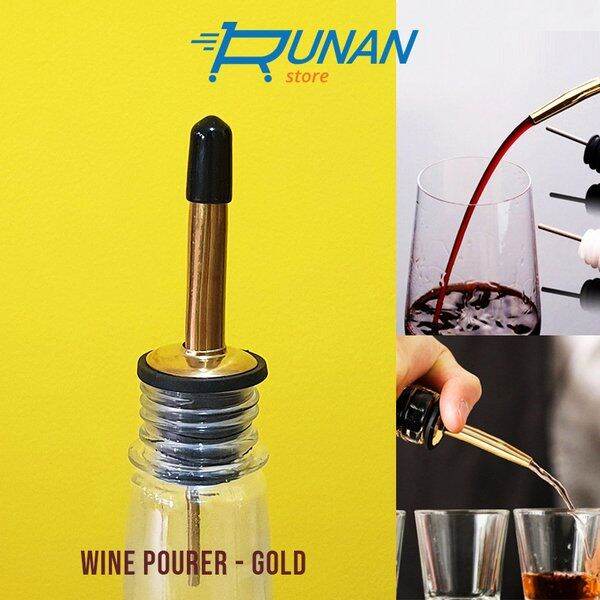 Wine Pourer Gold Penuang Minyak Stainless Tutup Botol Wine Alkohol