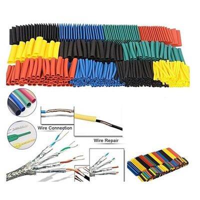 164/328/530pcs Heat Shrink Insulation Shrinkable Tubing Wire Cable Tube Wrap Sleeve 2:1 Tube Polyolefin Kit Cable Management