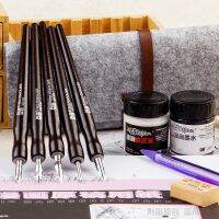 JUJIANG 5Pcs Dip ปากกาชุดโลหะ Nibs หลายข้อกำหนด Drawing สำหรับชุดการ์ตูน Canetas โรงเรียน Art Supplies