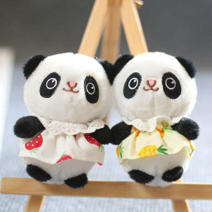 cute-baby-panda-plush-dolls-gift-for-girls-bag-pendant-strawberry-pineapple-dress-stuffed-toys-for-kids-keychain