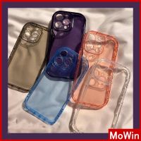 Mowin - เข้ากันได้สำหรับ เคสไอโฟน เคสไอโฟน11 เคสโทรศัพท์ iphone 14 pro max 14 Plus สำหรับ iPhone 14 Pro Max เคส iPhone TPU เคสนิ่ม เคสใสถุงลมนิรภัยกันกระแทกฝาครอบกล้องสีม่วงสีดำสำหรับ iPhone 13 Pro Max 12 Pro Max 11 Pro Max XR 7Plus xs max