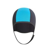 Thermal Swimming Cap Neoprene Diving Hood with Chin Straps,Scuba Swimming Caps Blue