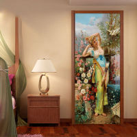 European Style R Figure Oil Painting Mural Wallpaper 3D Living Room Ho Bedroom Door Sticker PVC Waterproof 3 D Home Decor