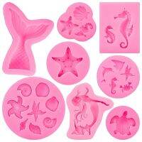 Mermaid Silicone Mold  Ocean Seahorse Starfish Undersea Creature Shape Resin Mold for Chocolate Cupcake Decorating Jewelry Epoxy Bread Cake  Cookie Ac