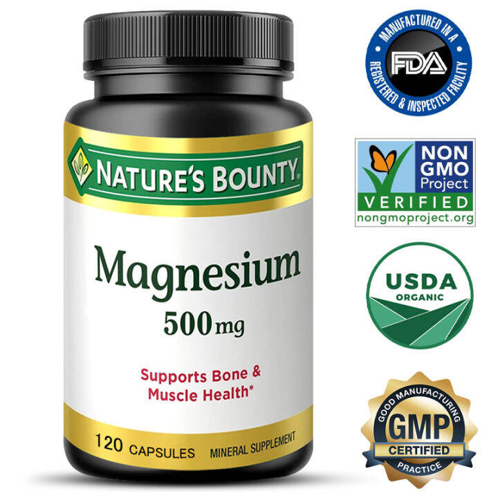 Nature's Bounty Magnesium Oxide 500 มก. 120 แคปซูล Lazada.co.th