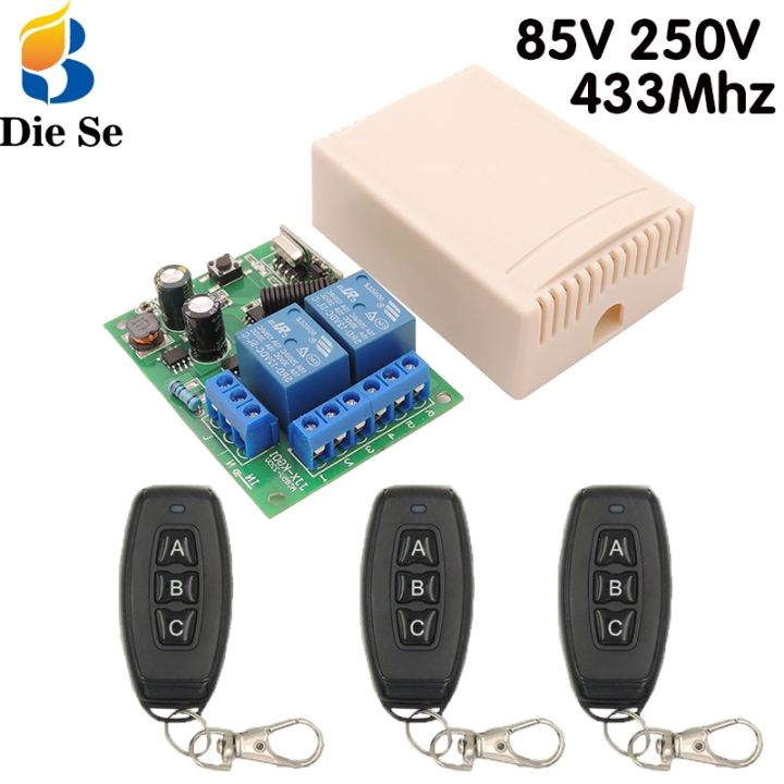 yf-433mhz-for-door-curtains-electric-by-85v-250v-2ch-10a-relay-receiver-and-controller