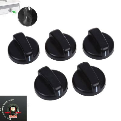 5Pcs 8mm Gas Stove Control Knob Replacement Switch Knob Plastic Knob General Range Oven Knob Cooker Hob Knob for Benchtop Burner