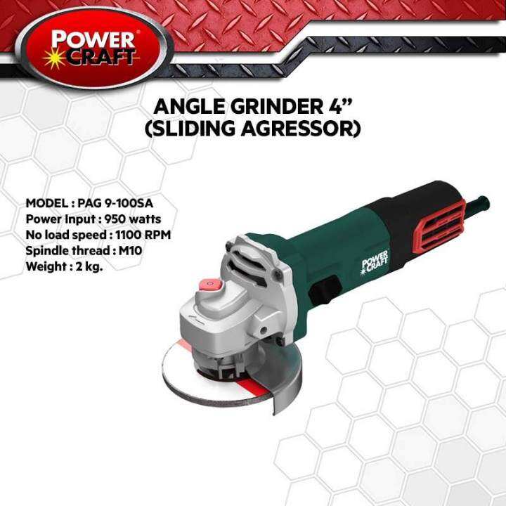 Angle Grinder 4" Powercraft (PAG 9100SA) Lazada PH