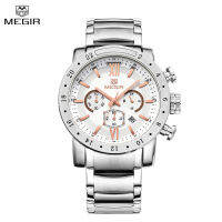 MEGIR Original Luxury Chronograph Watch for Men Steel celet Quartz Wristwatch Waterproof Luminous Clock Relogios Masculino