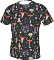 Wuyuhui Unisex Adult Flower Mushroom T-Shirt 3D Print Short Sleeve Casual Tee Shirt Medium