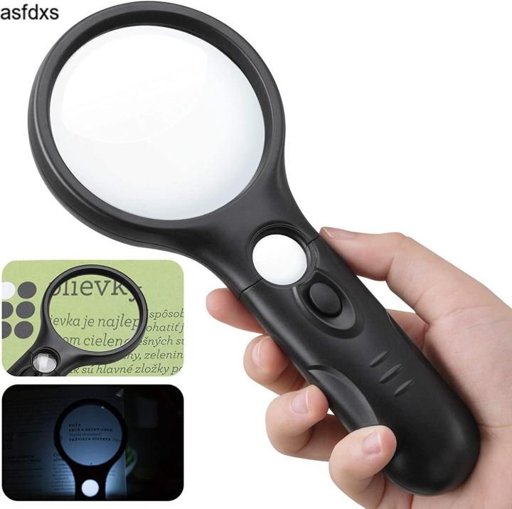 asfdxs 3X & 45X Dual Lens Magnifying Glass with Led Light - Real Glass ...