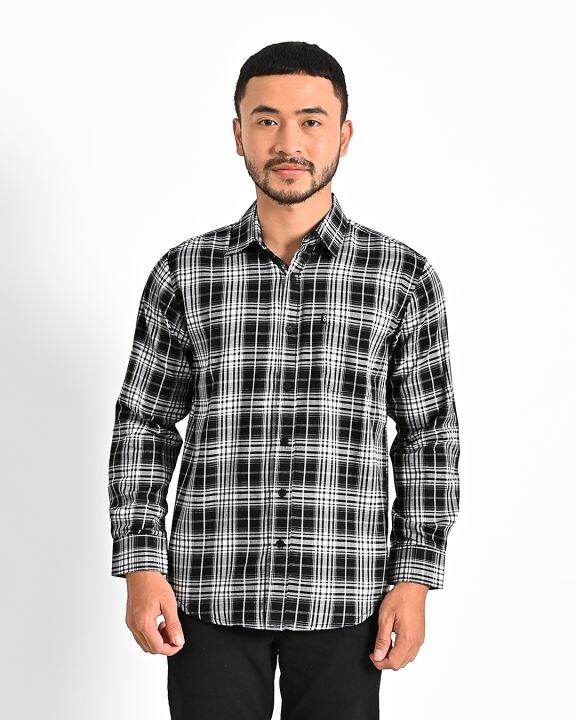 Broodis Kemeja Flannel Black Oscar Lengan Panjang Lazada Indonesia