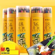 Bút chì gỗ màu 12 màu có thể tẩy xóa được M&G AWPQ0506 sản phẩm chính hãng