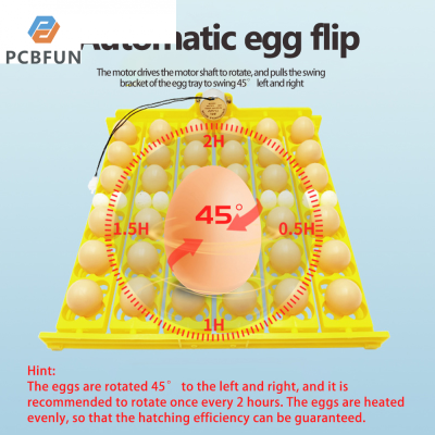 pcbfun ถาดใส่ไข่ไข่อัตโนมัติ36ไข่เครื่องฟักไข่ไข่,ถาดไข่นก156พร้อมมอเตอร์ AC220V