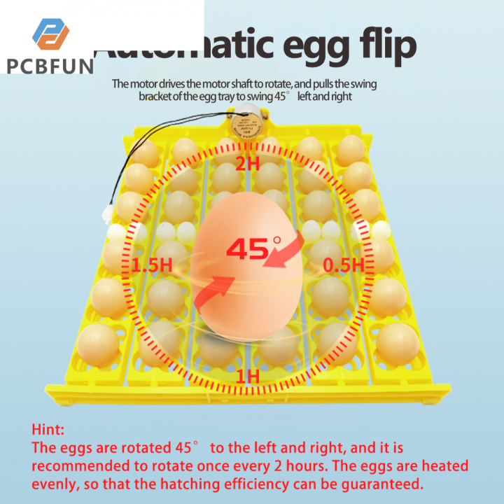 pcbfun-ถาดใส่ไข่ไข่อัตโนมัติ36ไข่เครื่องฟักไข่ไข่-ถาดไข่นก156พร้อมมอเตอร์-ac220v