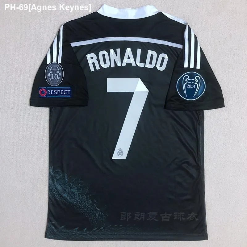 2014 Cristiano Ronaldo Black Real Madrid Soccer Jersey Football Kit +  Shorts XXL