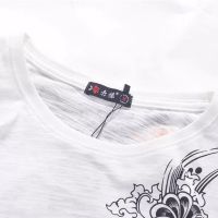 Chinese Style T Shirt Wave Flower Carp fish Dragon Embroidery Tops Tees Streetwear Cotton Hip Hop Print T-Shirt