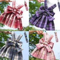 【cw】 Bow Dog Collar Skirt Harness with Breast Rope Dogs Tutu