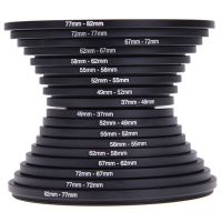 18Pcs 37-82Mm Lens Camera Mount Ring Filter Adapter Set Photography Converter Accessories Step Up Down Easy Use Useful