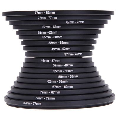 18Piece 37-82Mm Lens Camera Mount Ring Filter Adapter Set Photography Converter Accessories Step Up Down