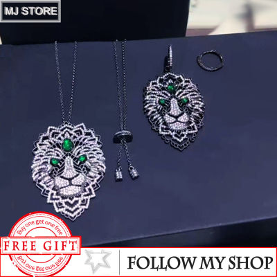 Adjustable S925 Sterling Silver Hollow Lion Earring Necklace Fashion Classic High-end Luxury Brand Monaco Jewelry Woman Gift