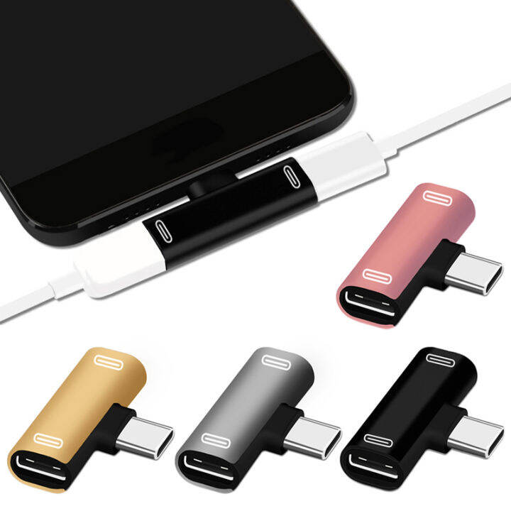 uni-dual-usb-type-c-หูฟัง-aux-adapter-splitter-audio-charging-connector