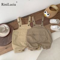 ☞☇ Rinilucia-Macacão monocromático unissex com bolsos macacão de bebê roupas infantis infantil meninas e meninos verão outono novo 2023