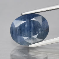 บลู แซฟไฟร์ Blue Sapphire อาฟริกา น้ำหนัก 4.66 กะรัต เผา น้ำหนัก 4.66 กะรัต ขนาด 11.0x9.0x5.1 มิล เกรด SI1