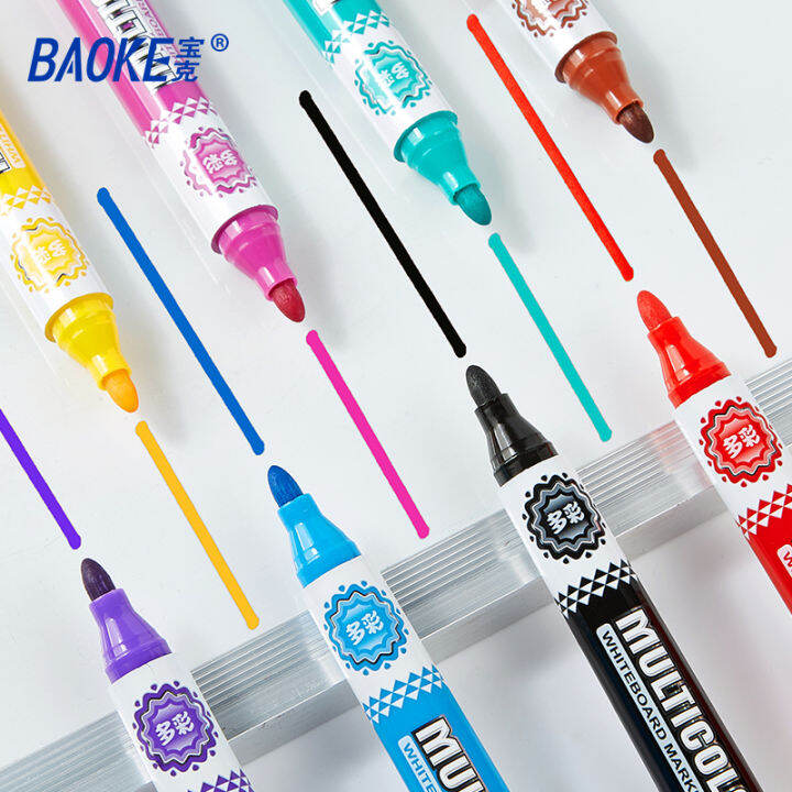 baoke-refillable-color-whiteboard-marker-office-school-home-classroom-supplies-childrens-drawing-pen-erasable-markers