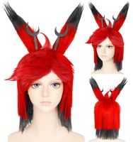 ANOGOL Hazbin Hotel Alastor Wig With Ear Anime And Hairpin Cosplay Costume Heat Resistant Synthetic Hair Men Women Party Wigs