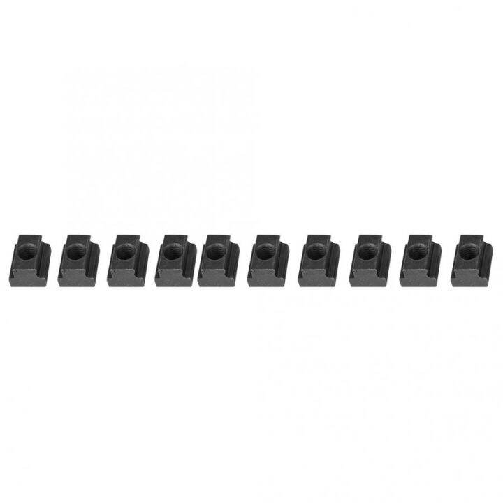 10pcs-m8-m10-m12-black-oxide-grade-8-8-carbon-steel-t-slot-nut-t-nut-tapped-through-nails-screws-fasteners