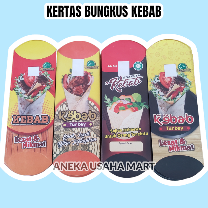 Cod 4 Gambar Isi 100 Lembar Kertas Kebab Ukuran 28 Cm X 9 Cm Kemasan Kebab Wadah Kebab 8185