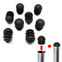 10pcs เฟอร์นิเจอร์ท่อเหล็กรอบยางเสียบปลั๊กสีดำ End CAPS หลอดทรงกลมหัวเก้าอี้ขา Caps หลอดรูปลั๊กฝุ่น-Shief