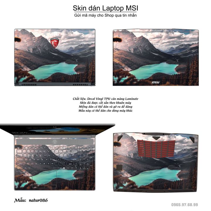 Decal Skin dán Laptop MSI mẫu phong cảnh (inbox mã máy cho shop) 