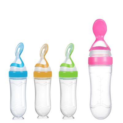 【cw】 Bottle Baby Squeeze Silicone Feeder Spoons Feeding Child - Aliexpress ！