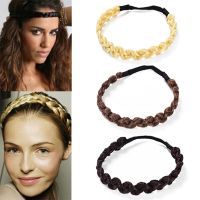 ④ สังเคราะห์บิดวิกผมวงผมที่ยืดหยุ่นทอผ้า Hairbands Braids ถักเปีย H Eadbands สำหรับผู้หญิงยืดสาวอุปกรณ์ผม