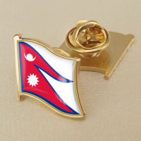 Nepal Nepalese Flag Crystal Resin Badge Brooch Flag Badges of All Countries in the World All-metal Brooch Copper Brooch Collection