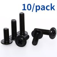 10pcs/lot M1.4-M6 Black Pan Head Screws with Washer and Pad DIN967 Fixed Motherboard Screws PWM Style