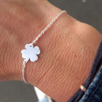 Stainless Steel Four Leaf Heart Clover Charm celet For Women Man Pulseira Feminina Lover Jewelry Wedding Party Gifts