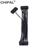 CHIPAL 30CM Three Dual PSU Cable Extension Adapter ATX 20 4 24Pin Power Supply Sync Starter Extender ADD2PSU Riser Converter