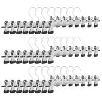 24 PCS Skirt Hangers with Clips, Pants Hanger Metal Pant Hangers Space Saving for Pants Skirts Clothes