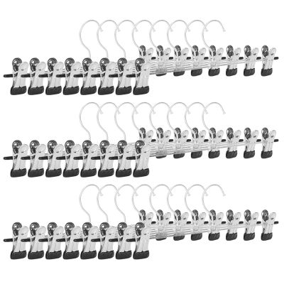 72 PCS Skirt Hangers with Clips, Pants Hanger Metal Pant Hangers Space Saving for Pants Skirts Clothes