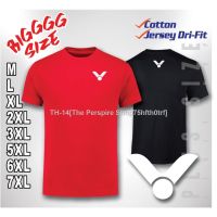 ✵™ BIG SIZE .VICTOR Sport Microfiber Jersey Cotton 5XL 6XL 7XL T-Shirt Badminton Hiking Baju Besar Oversized Plus SIze