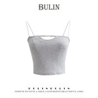 Genuine Uniqlo High-end BULIN sweet cool hot girl beautiful back short camisole womens slim stretch design tight-fitting midriff-baring top